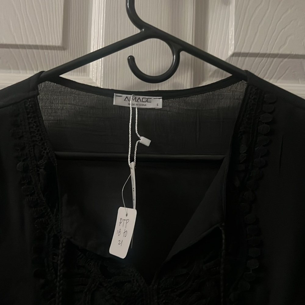 💝 Aimage Womans Coverup Black with Embroider Details NWT retail $39 - Picture 2 of 8
